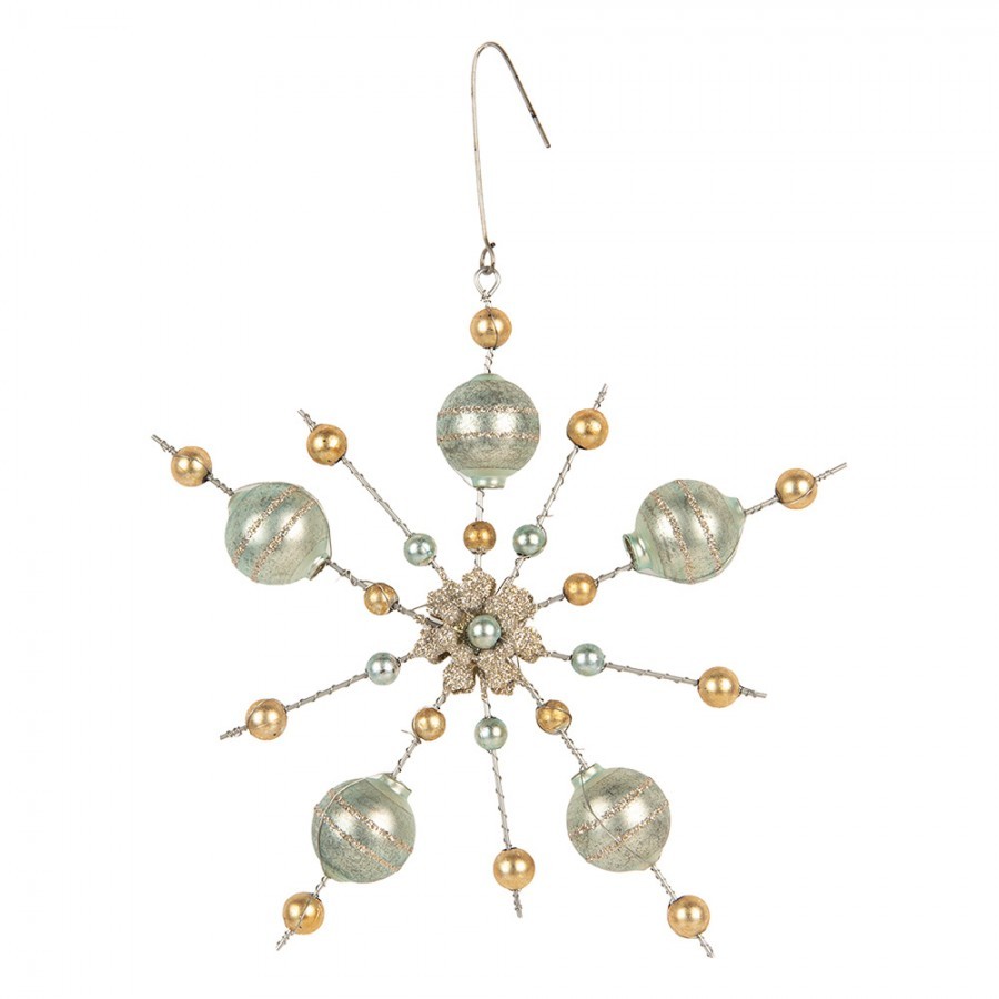 Christmas Ornament 17x3x17 Cm Gold Colored Glass - 17*3*17 cm Clayre & Eef Christmas Ornament 17x3x17 Cm Gold Colored Glass - 17*3*17 cm Clayre & Eef