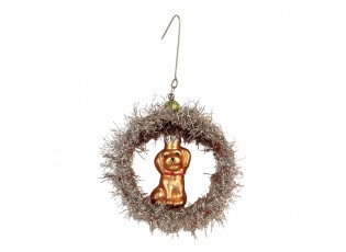 Christmas Ornament 8x4x9 Cm Silver Colored Glass - 8*4*9 cm
