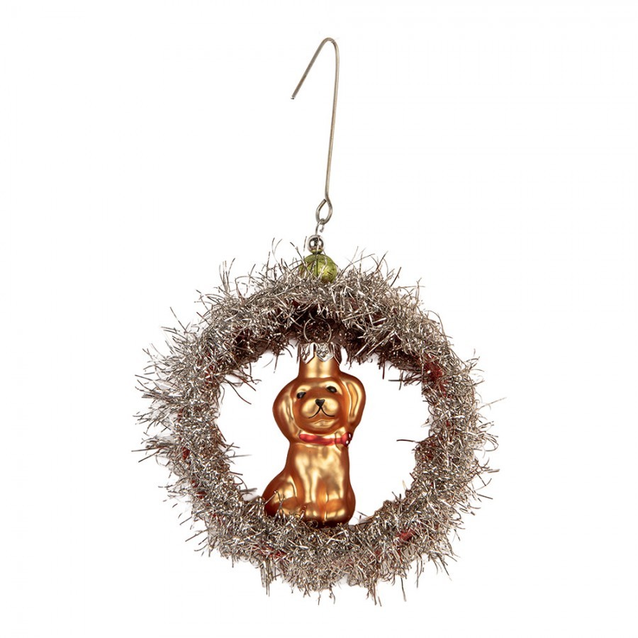 Christmas Ornament 8x4x9 Cm Silver Colored Glass - 8*4*9 cm Clayre & Eef Christmas Ornament 8x4x9 Cm Silver Colored Glass - 8*4*9 cm Clayre & Eef
