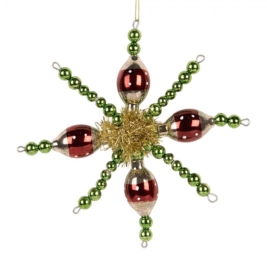 Christmas Ornament 16x3x16 Cm Green Glass - 16*3*16 cm Clayre & Eef Christmas Ornament 16x3x16 Cm Green Glass - 16*3*16 cm Clayre & Eef