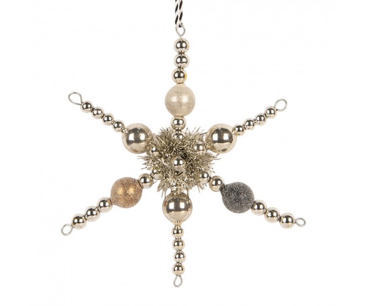 Christmas Ornament 16x3x16 Cm Silver Colored Glass - 16*3*16 cm Clayre & Eef