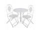 Bílý zahradní kovový Bistro set stůl a 2 židle - Ø 60*70 / 50*40*93 cm Clayre & Eef
