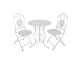 Bílý zahradní kovový Bistro set stůl a 2 židle - Ø 60*70 / 50*40*93 cm Clayre & Eef