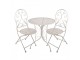 Béžový zahradní kovový Bistro set stůl a 2 židle - Ø 60*70 / 39*39*94 cm Clayre & Eef