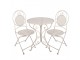 Béžový zahradní kovový Bistro set stůl a 2 židle - Ø 60*74 / 50*40*92 cm Clayre & Eef
