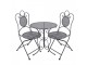 Šedý zahradní kovový Bistro set stůl a 2 židle - Ø 60*71 / 50*40*93 cm Clayre & Eef