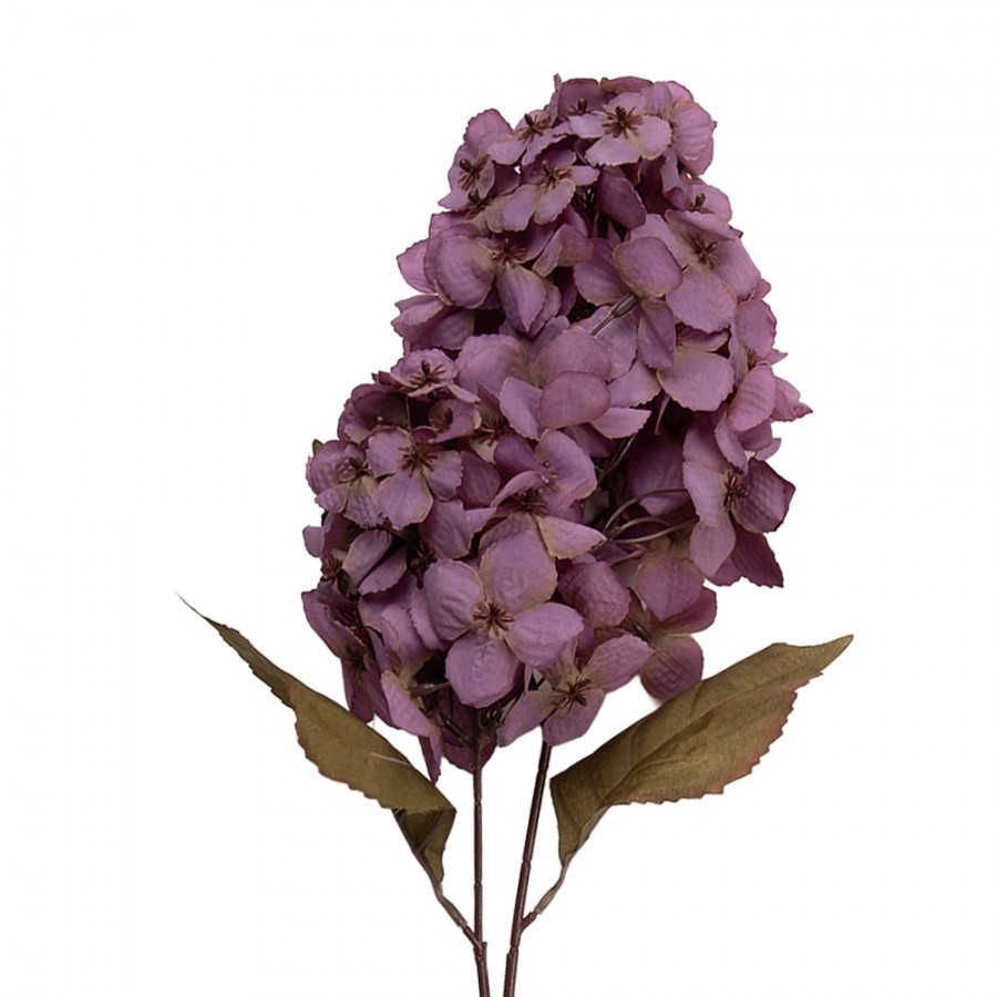 Dekorace umělá květina hortenzie s fialovým květem - 12*12*90 cm