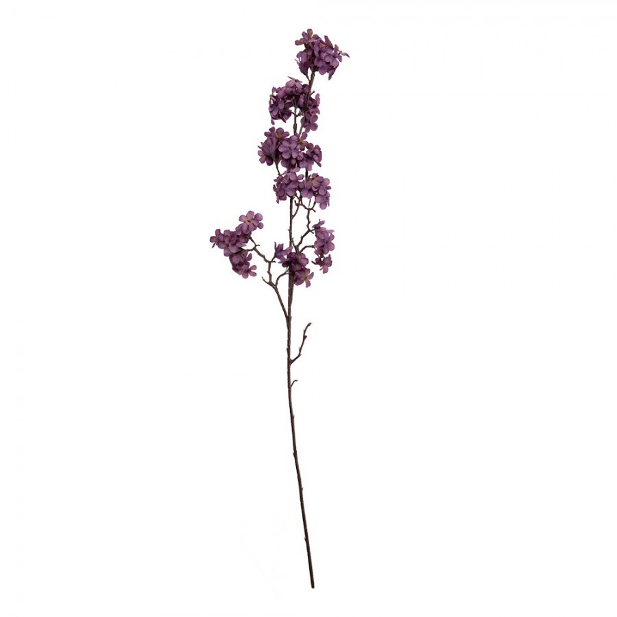Dekorace umělá větvička s fialovými květy - 10*7*98 cm
