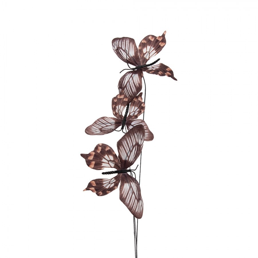 Dekorační větvička s hnědými motýlky Butterfly - 10*10*65 cm