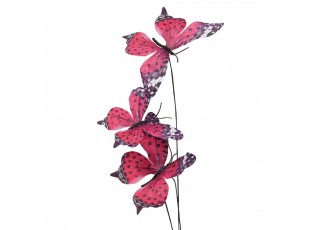 Dekorační větvička s růžovými motýlky Butterfly - 10*10*65 cm