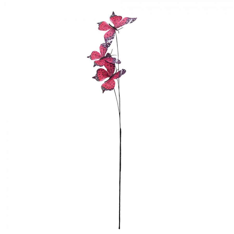 Dekorační větvička s růžovými motýlky Butterfly - 10*10*65 cm
