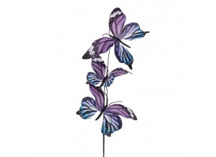 Dekorační větvička s fialkovými motýlky Butterfly - 10*10*65 cm