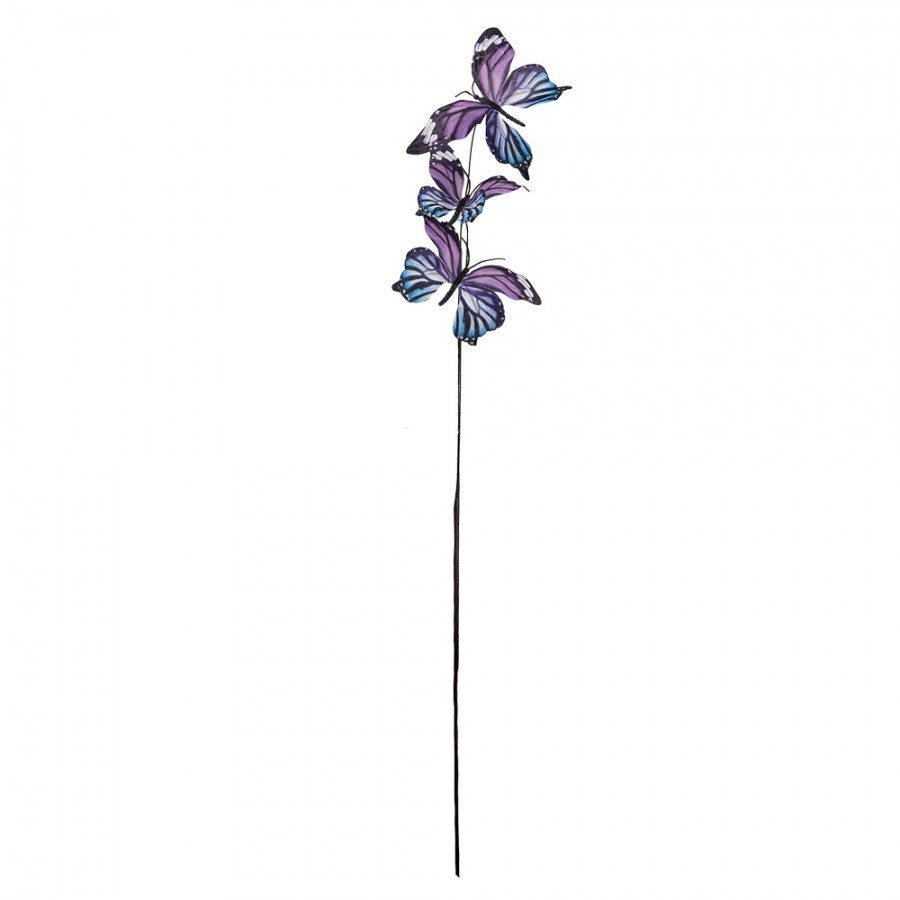 Dekorační větvička s fialkovými motýlky Butterfly - 10*10*65 cm