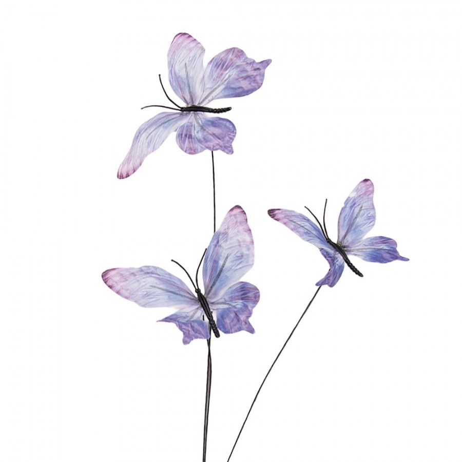 Dekorační větvička s fialovými motýlky Butterfly - 10*10*65 cm