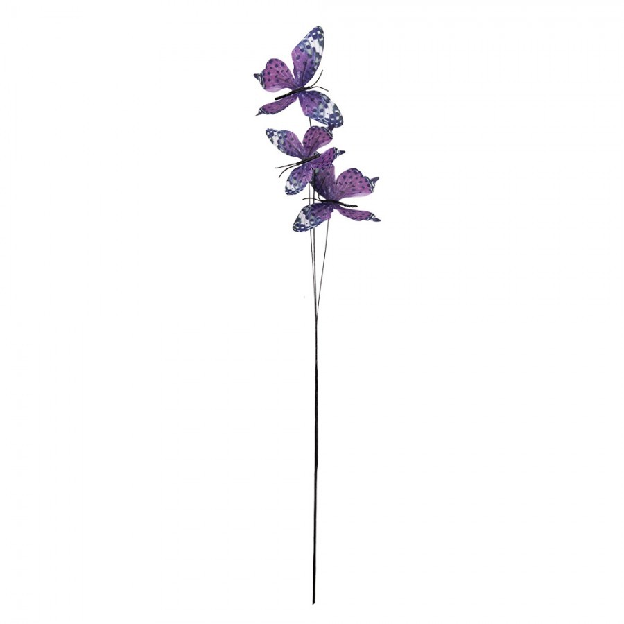 Dekorační větvička s fialovými motýlky Butterfly - 10*10*65 cm