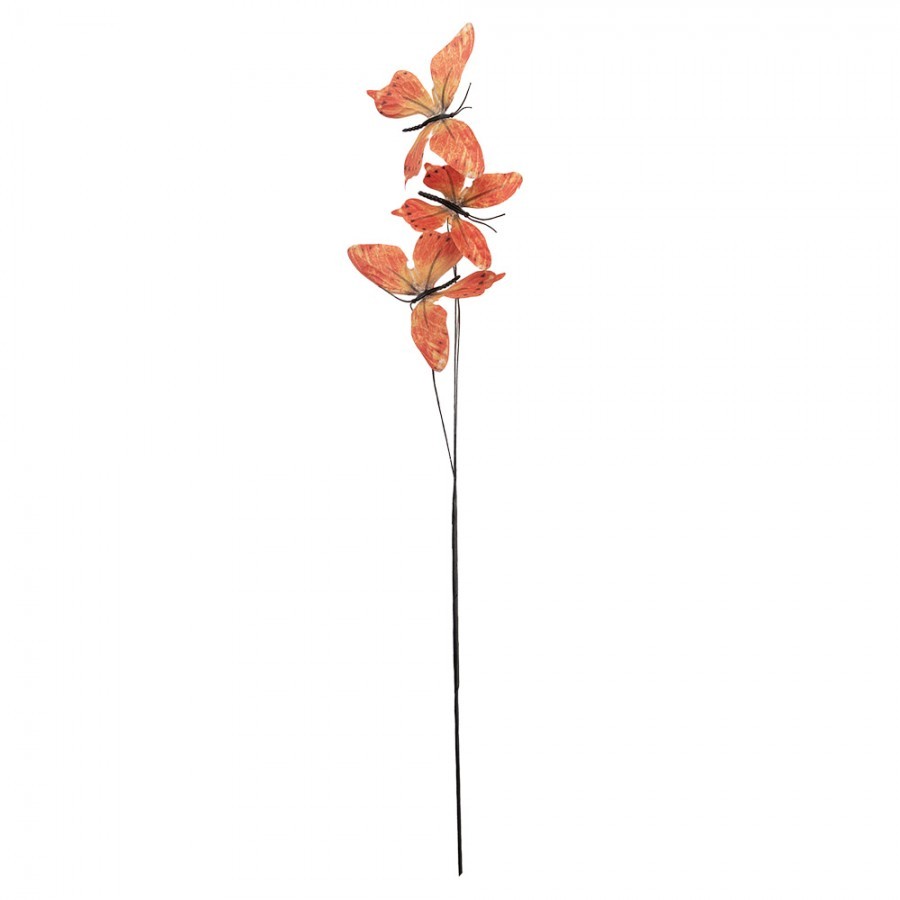 Dekorační větvička s oranžovými motýlky Butterfly - 10*10*65 cm