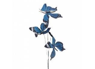 Dekorační větvička s modrými motýlky Butterfly - 10*10*65 cm