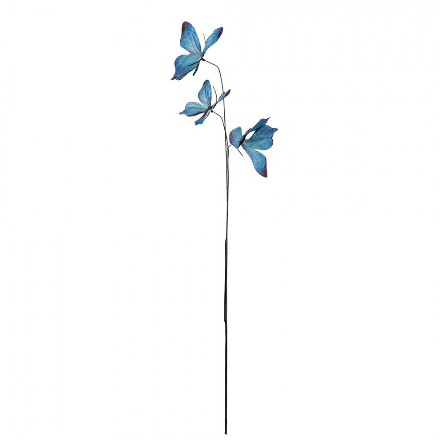 Dekorační větvička s modrými motýlky Butterfly - 10*10*65 cm