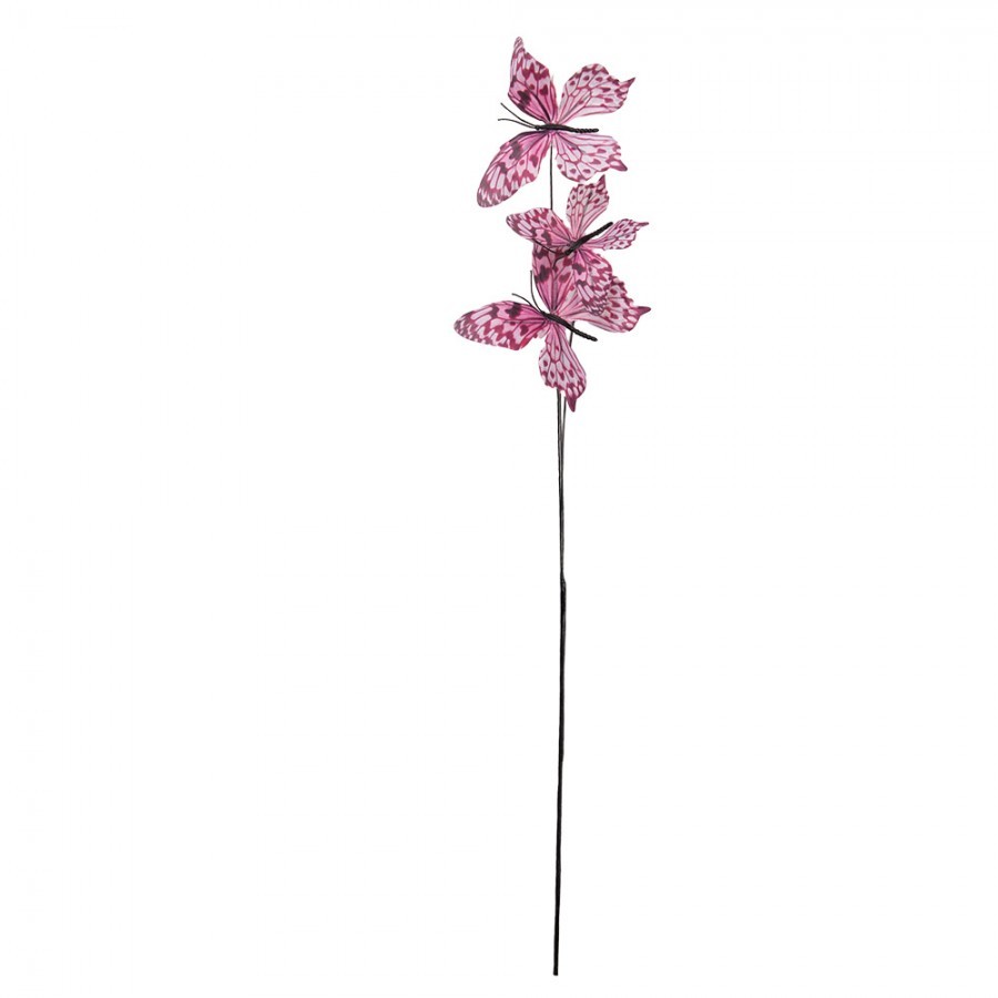 Dekorační větvička s růžovými motýlky Butterfly - 10*10*65 cm