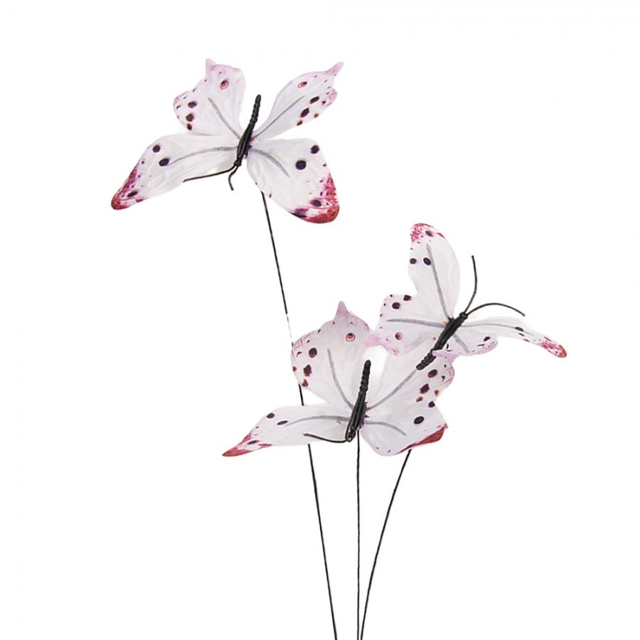 Dekorační větvička s bílými motýlky Butterfly - 10*10*65 cm 50853