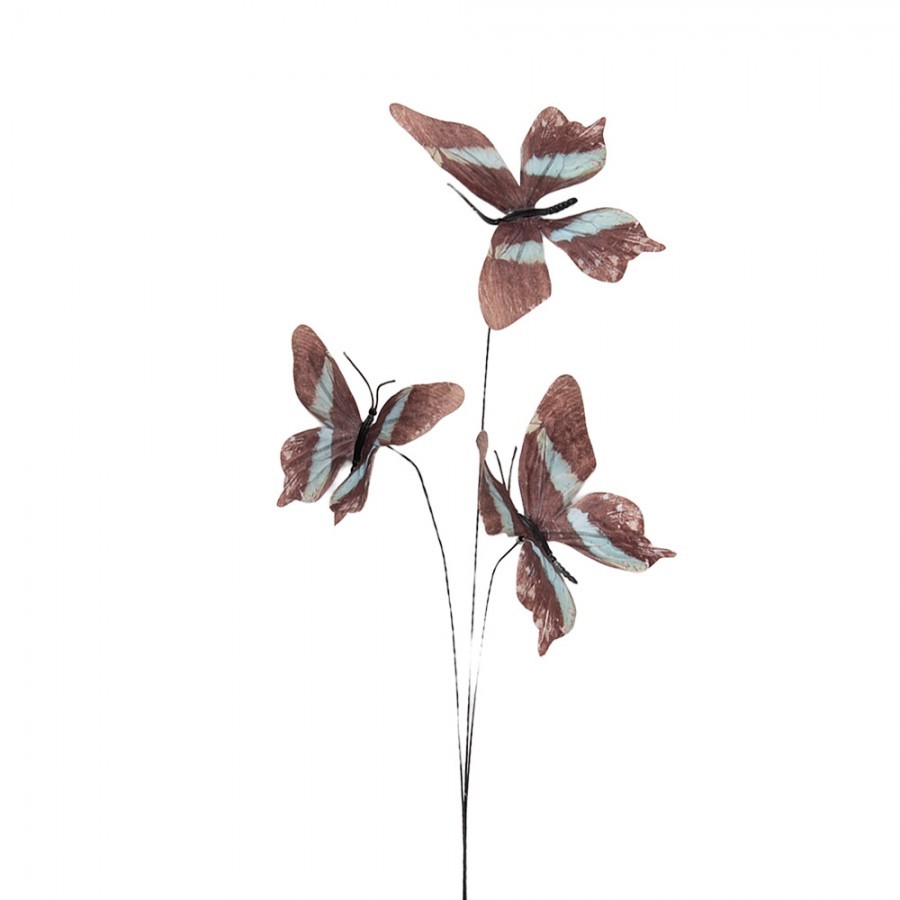 Dekorační větvička s hnědými motýlky Butterfly - 10*10*65 cm