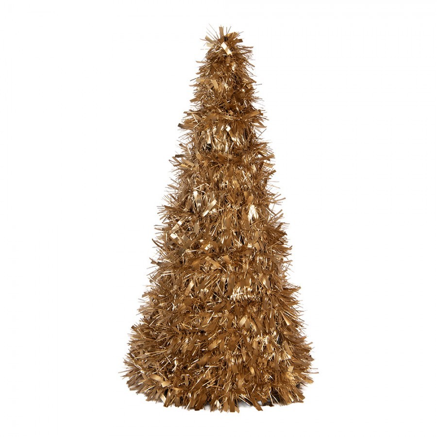 Christmas Decoration Christmas Tree ? 21x48 Cm Gold Colored Plastic - ? 21*48 cm