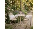 Béžový zahradní kovový Bistro set stůl a 2 židle - Ø 60*74 / 50*40*92 cm Clayre & Eef