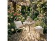 Béžový zahradní kovový Bistro set stůl a 2 židle - Ø 60*70 / 39*39*94 cm Clayre & Eef