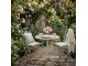 Bílý zahradní kovový Bistro set stůl a 2 židle - Ø 60*70 / 50*40*93 cm Clayre & Eef