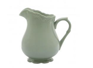 Zelený porcelánový džbán s krajkou Provence lace verte - 18cm / 1100 ml