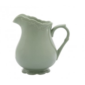 Zelený porcelánový džbán s krajkou Provence lace verte - 18cm / 1100 ml