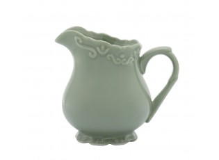 Zelený porcelánový džbánek s krajkou Provence lace verte - 9 cm / 200 ml