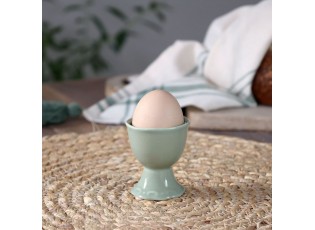 Zelený porcelánový kalíšek na vajíčko s krajkou Provence lace verte - 5*6 cm