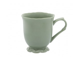 Zelený porcelánový hrnek s krajkou Provence lace verte - 10 cm / 300 ml