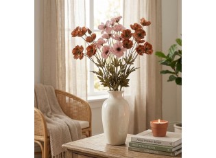 Elegantní umělá květina v zemitých měděných tónech - 6*8*80 cm