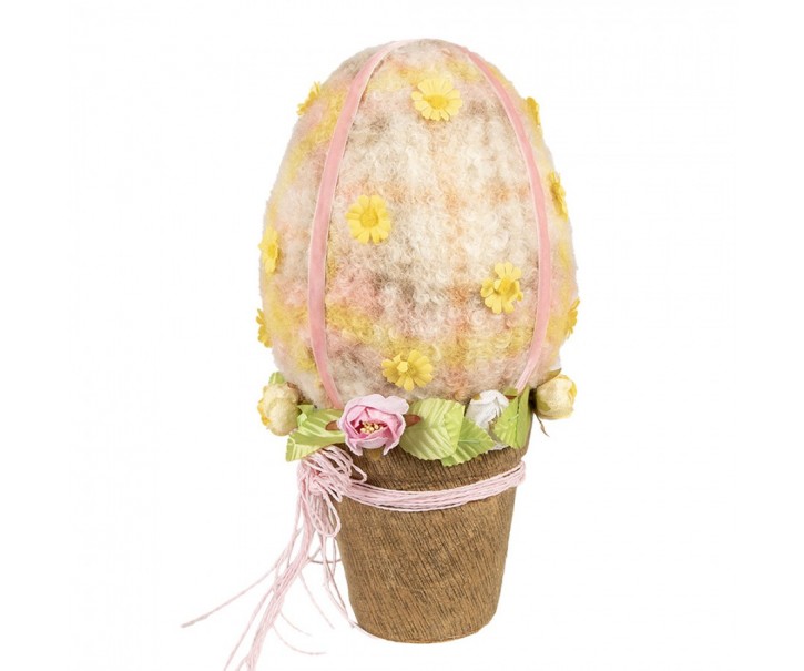 Dekorace vajíčko v květináčku - Ø 17*33 cm Clayre & Eef