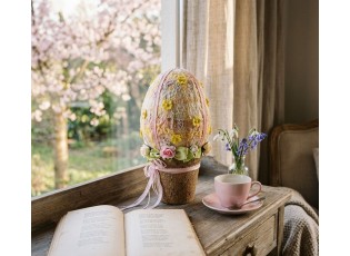 Jarní dekorace: Romantické vajíčko v květináčku - Ø 17*33 cm