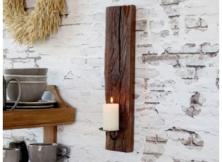 Dřevěný nástěnný svícen Grimaud Unit křivý - 12*10*43 cm
