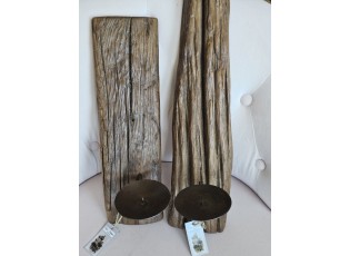 Dřevěný nástěnný svícen Grimaud Unit křivý - 12*10*43 cm