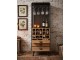 Kovovo-dřevěná retro skříň na víno a skleničky Bartion - 57*35*163 cm Clayre & Eef
