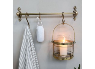 Mosazná antik nástěnná závěsná tyč Terrié S - 40*10 cm