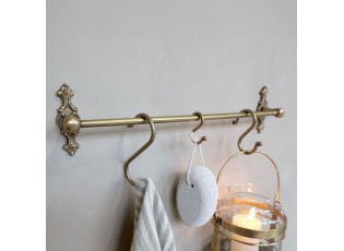 Mosazný antik závěsný háček Terrié L - 5*11 cm