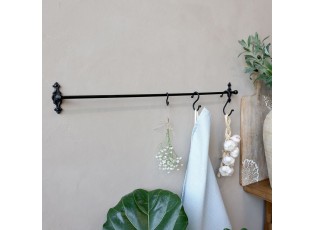 Černá antik nástěnná závěsná tyč Terrié L - 80*10 cm