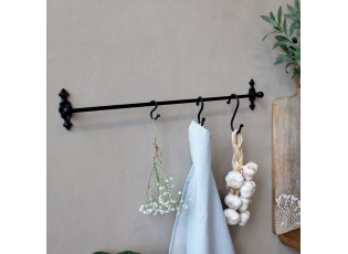 Černá antik nástěnná závěsná tyč Terrié M - 60*10 cm