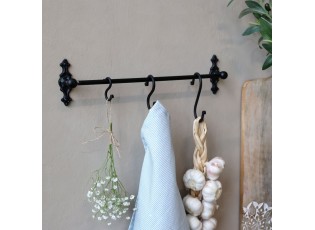 Černý antik závěsný háček Terrié M - 4*8 cm