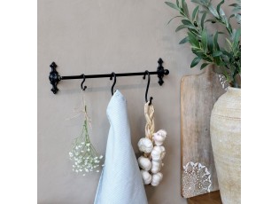 Černá antik nástěnná závěsná tyč Terrié S - 40*10 cm