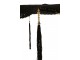 Černý slunečník s dřevěnou tyčí a střapci Lorie Wood - ∅ 140*250 cm J-Line by Jolipa