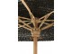 Černý slunečník s dřevěnou tyčí a střapci Lorie Wood - ∅ 140*250 cm J-Line by Jolipa