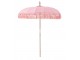 Růžový slunečník s dřevěnou tyčí a třásněmi Bobbi Pink - ∅ 200*260 cm J-Line by Jolipa