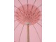 Růžový slunečník s dřevěnou tyčí a třásněmi Bobbi Pink - ∅ 200*260 cm J-Line by Jolipa